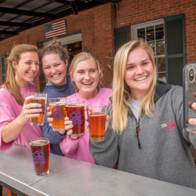 Four girls enjoy Pensacola Bay Brewery in historic downtown Pensacola